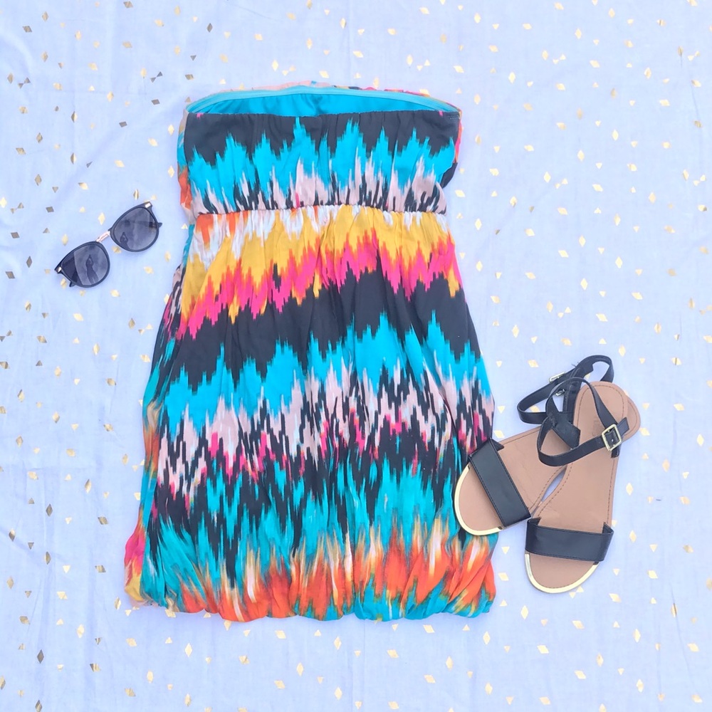 Charlotte Russe Tie Dye Strapless Dress S - Picture 3 of 12